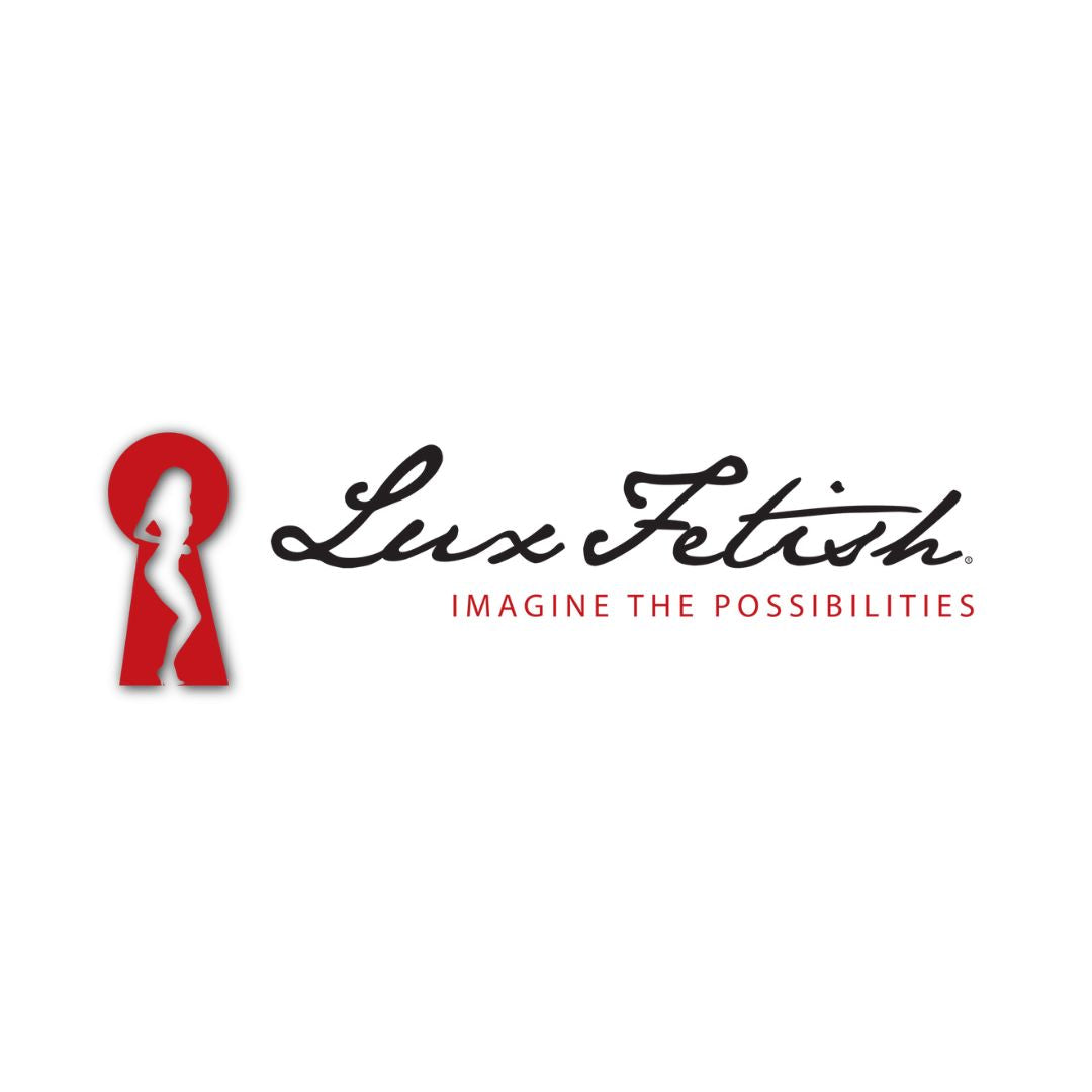 Lux Fetish Logo mit rotem Schlüsselloch und Silhouette, Erotik-Zubehör, Diskretion, Fetisch