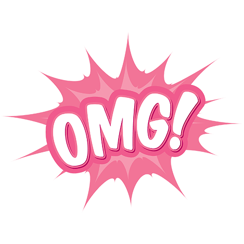 Comic-Stile Grafik mit "OMG!" in rosa Sprechblase, Symbol für aufregendes Liebesleben