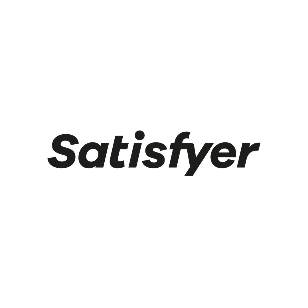Satisfyer Logo in schwarzer Schrift auf weißem Hintergrund, Erotikshop Kategorie