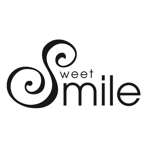 Sweet Smile Logo für Sexspielzeuge, erotische Produkte, modernes Design, schwarz auf transparentem Hintergrund