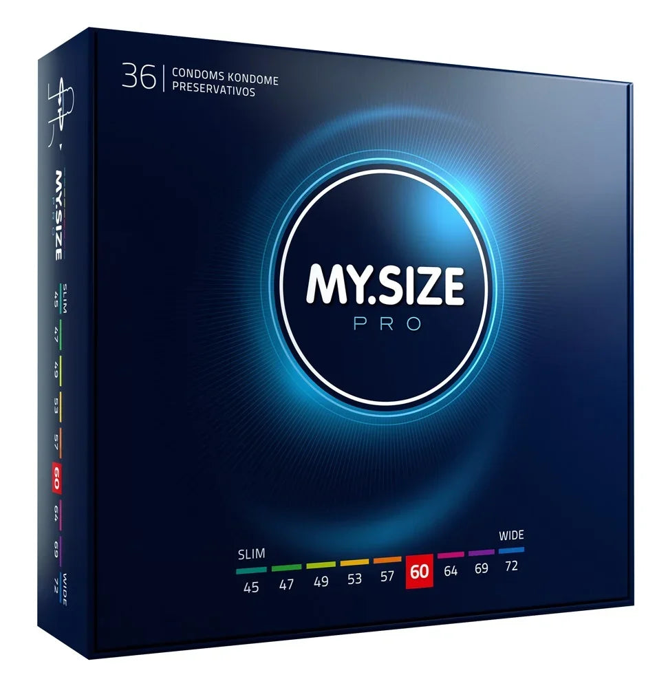 MY.SIZE PRO Kondome, 36 Stück, Größenwahl 45–72, diskret & sicher für jedes Liebesleben