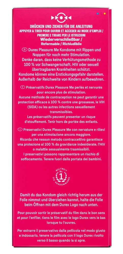 Condoms "Pleasure Me" natural rubber latex (56 mm/40 pcs.) from Durex