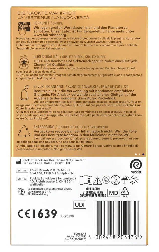 Condoms "Hautnah extra moist" natural rubber latex (56 mm/10 pcs.) by Durex