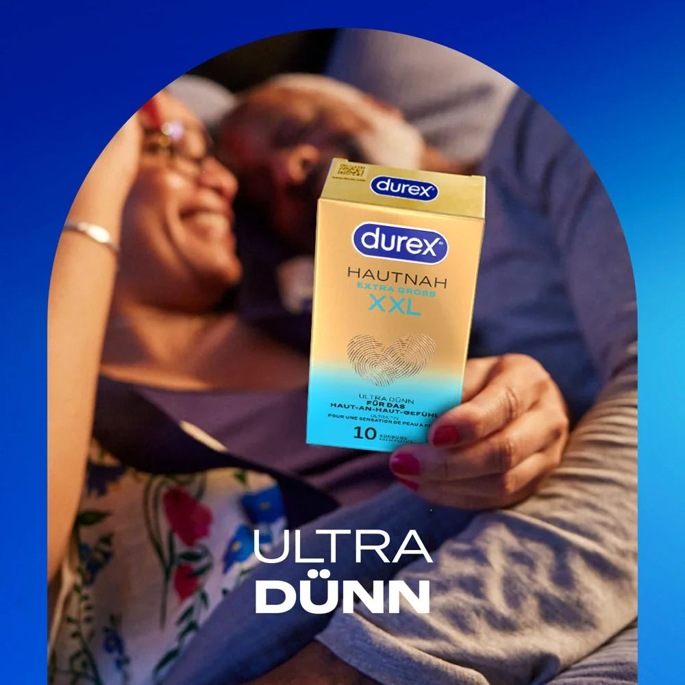 Condoms "hautnah XXL" natural latex condoms (Ø 60 mm/10 pcs.) from Durex