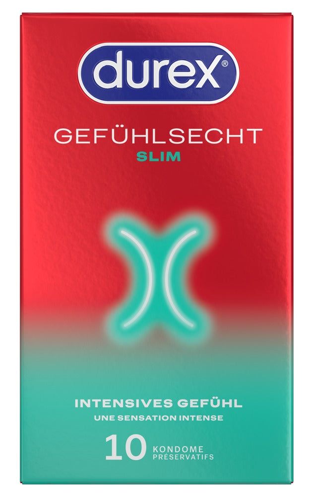 Condoms "Gefühlsecht Slim" natural rubber latex (53 mm/10 pcs.) from Durex