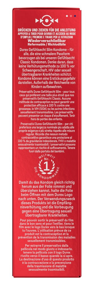 Condoms "Gefühlsecht Slim" natural rubber latex (53 mm/10 pcs.) from Durex