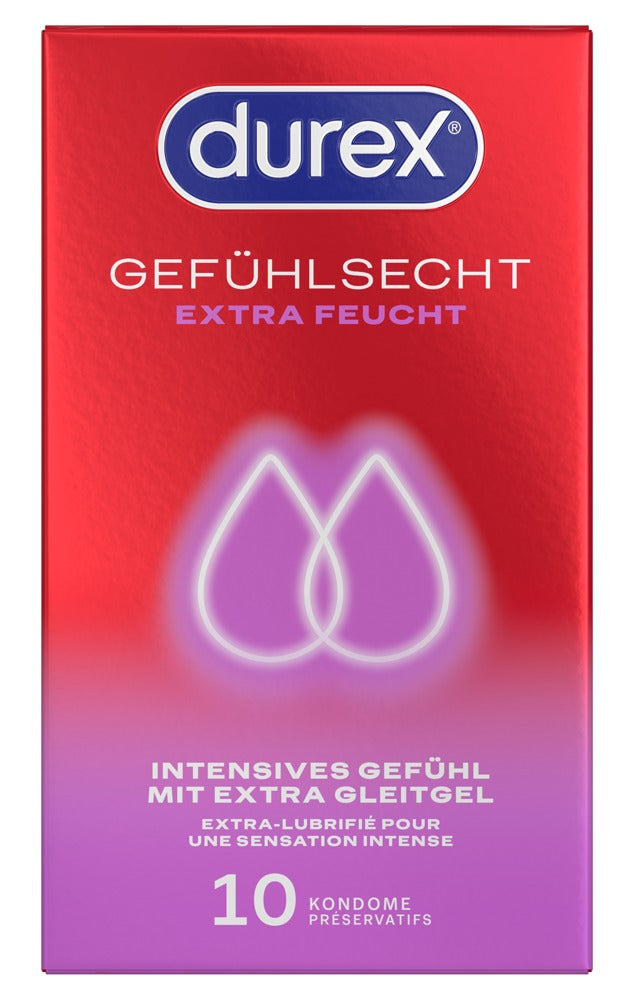 Condoms "Gefühlsecht Extra Feucht" natural rubber latex (56 mm/10 pcs.) from Durex