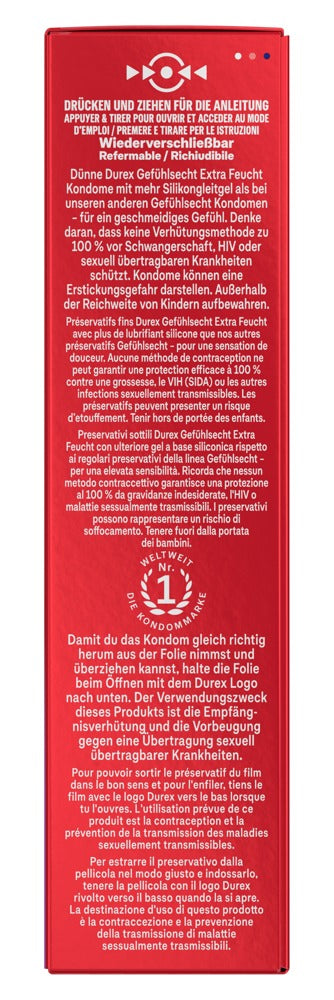 Condoms "Gefühlsecht Extra Feucht" natural rubber latex (56 mm/10 pcs.) from Durex
