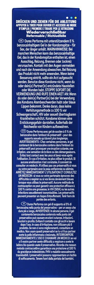 Kondome "Performa" Naturkautschuklatex - Verzögernd (56 mm/10 Stk.) von Durex