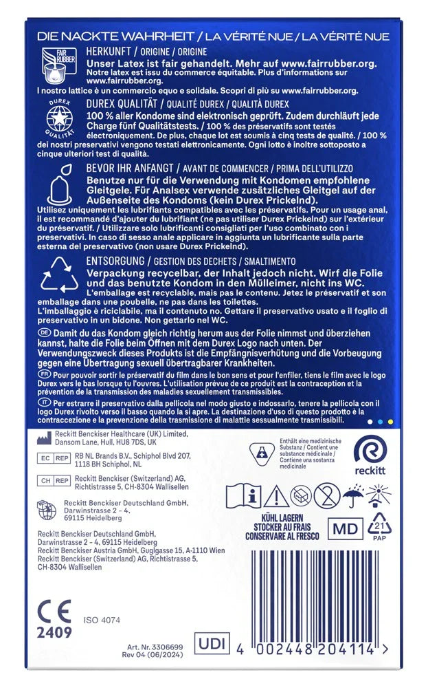 Kondome "Performa" Naturkautschuklatex - Verzögernd (56 mm/10 Stk.) von Durex