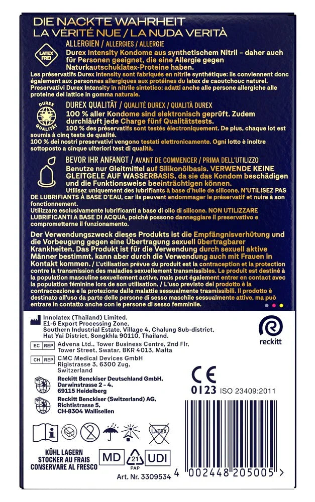 Kondome "Intensity XXL" Latexfrei (56 mm/8 Stk.) von Durex - loveiu.ch