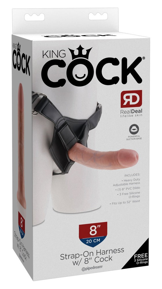 Strap-on Harness mit Dildo - 20.3 cm (hautfarben hell)