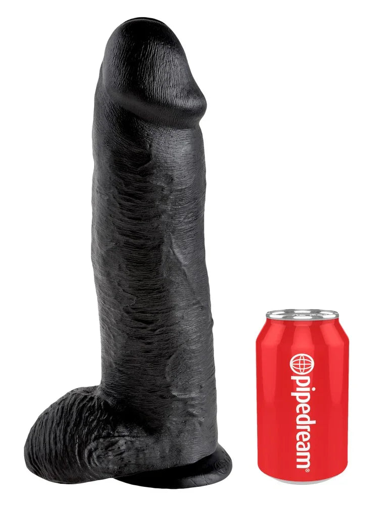 Realistischer Dildo mit Saugfuss "12" Cock with Balls" - 30.5 cm (schwarz) - loveiu.ch