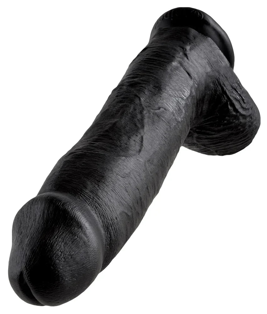 Realistischer Dildo mit Saugfuss "12" Cock with Balls" - 30.5 cm (schwarz) - loveiu.ch