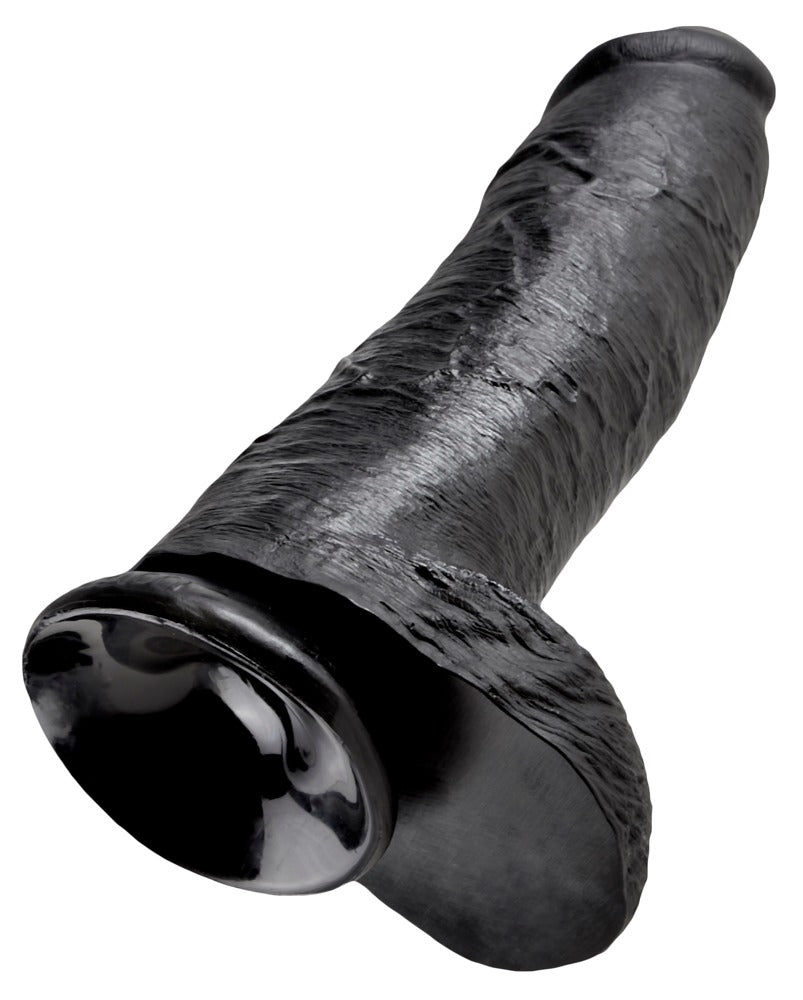 Realistischer Dildo mit Saugfuss "12" Cock with Balls" - 30.5 cm (schwarz)