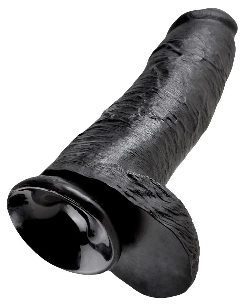 Realistischer Dildo mit Saugfuss "12" Cock with Balls" - 30.5 cm (schwarz) - loveiu.ch