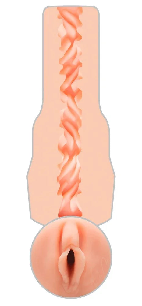 Realistischer Dildo mit spiralförmiger Struktur und anatomischer Öffnung für intensives Vergnügen