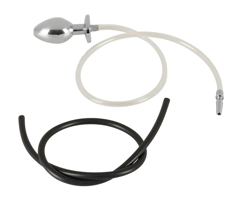 Penisplug / Analplug "Piss To Ass Plug" aus Silikon & Edelstahl (silber) - loveiu.ch