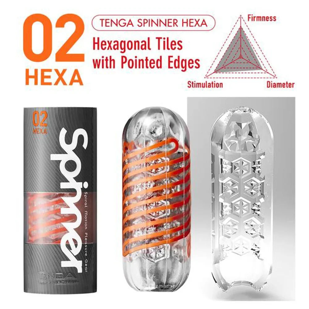 Masturbator "TENGA Spinner 02 HEXA" mit Saug- und Dreheffekt (orange) - loveiu.ch