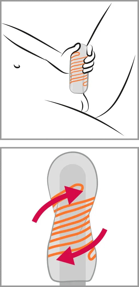 Masturbator "TENGA Spinner 02 HEXA" mit Saug- und Dreheffekt (orange) - loveiu.ch