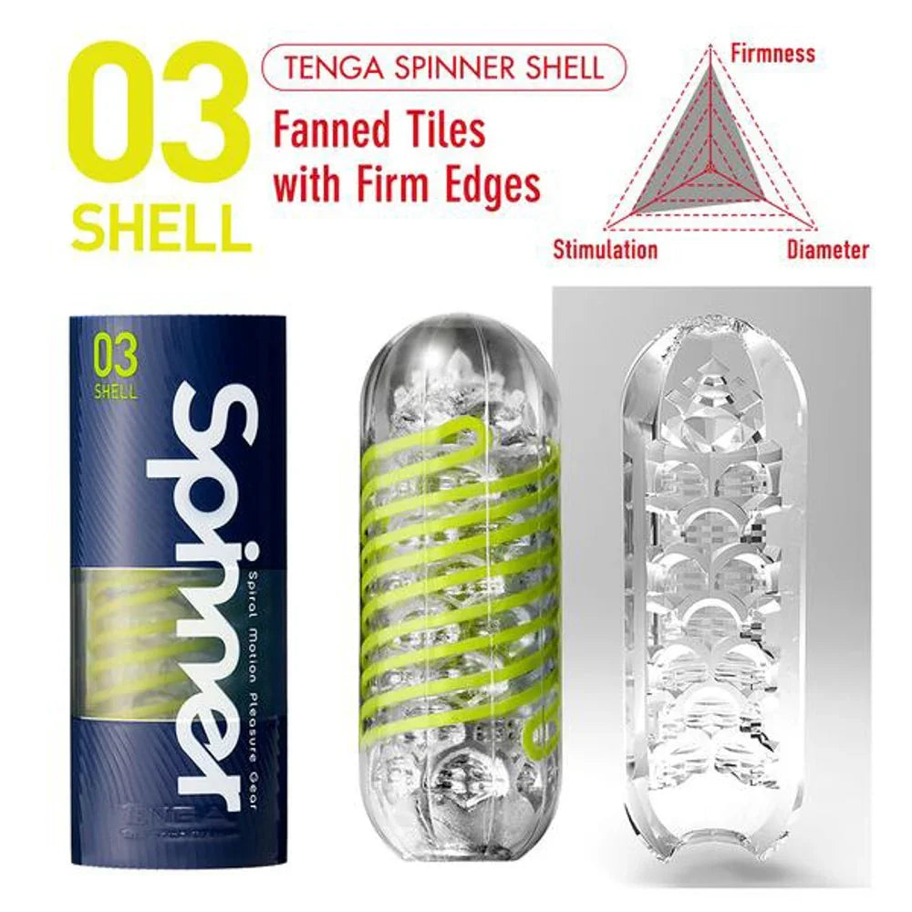 Masturbator "TENGA Spinner 03 SHELL" mit strukturiertem Innenleben (grün) - loveiu.ch
