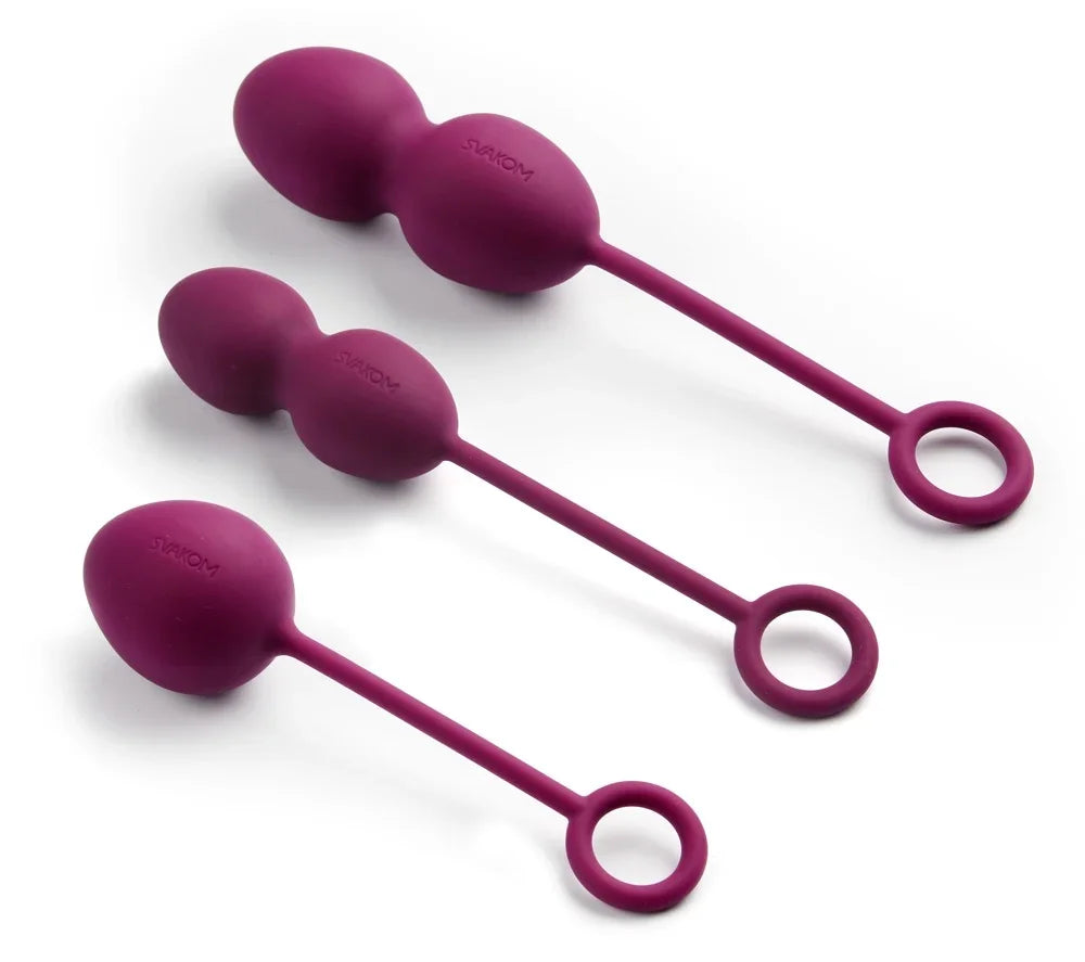 Lila Silikon-Kegel-Trainingsgeräte mit Griff, ideal für Intimpflege und Luststeigerung