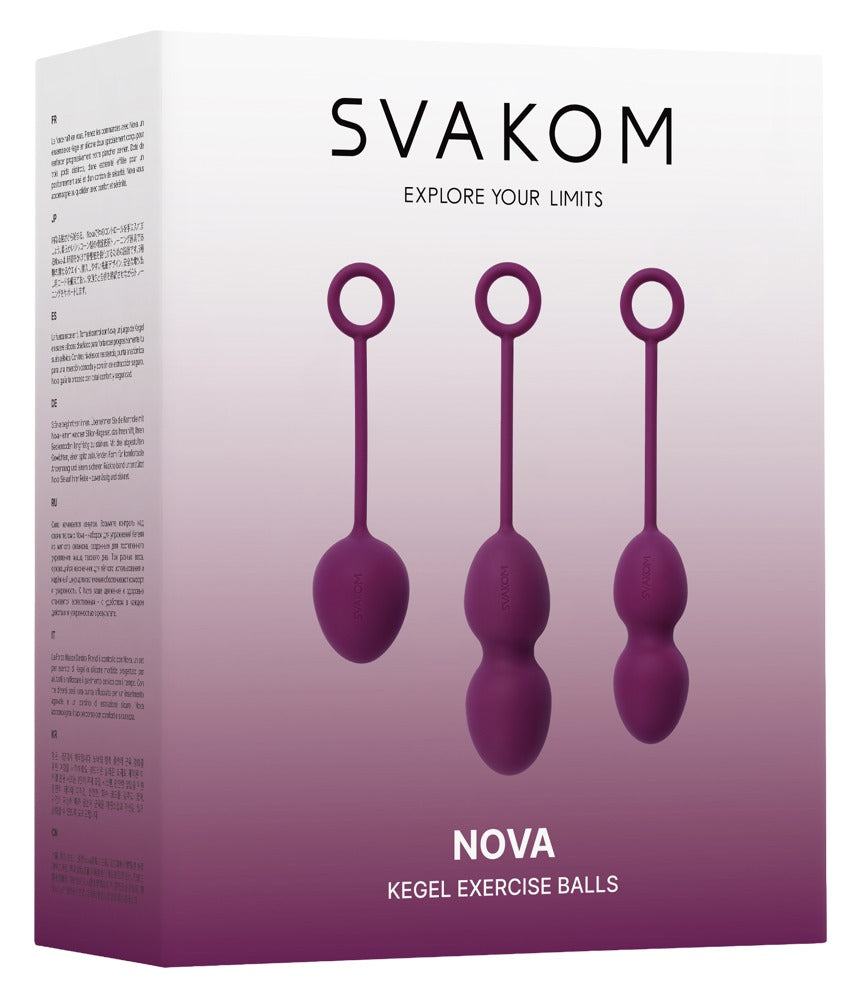 "Nova" Silicone Love Balls - Pelvic Floor Training 3-Piece Set (Purple)