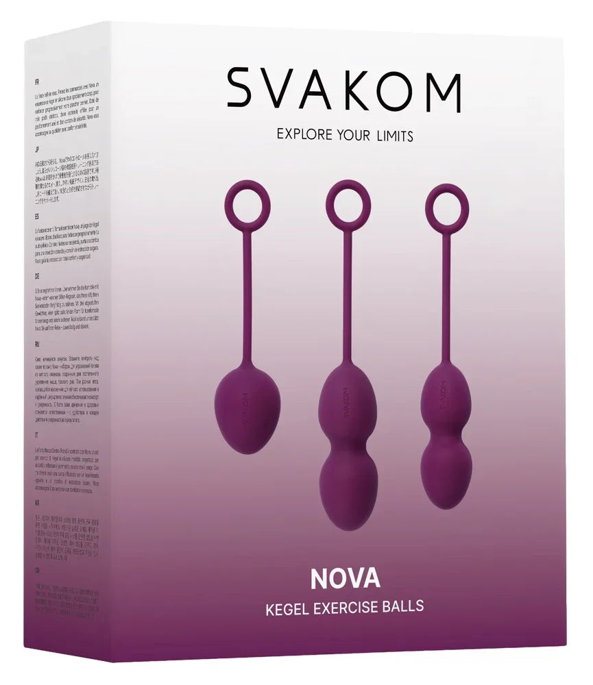 Svakom Nova Kegel-Trainingskugeln für Intimtraining, violett, 3-teilig