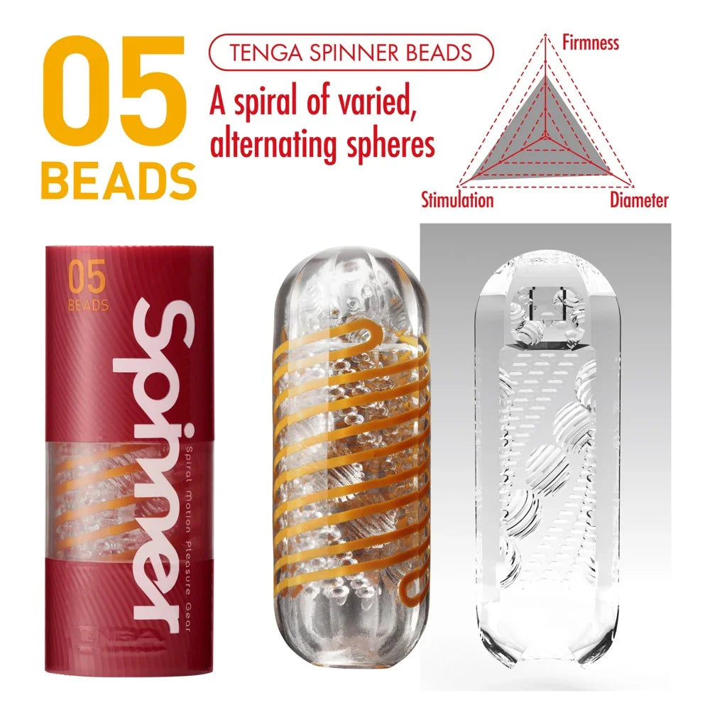 Masturbator "TENGA Spinner 05 BEADS" mit Saug- und Dreheffekt (rot) - loveiu.ch