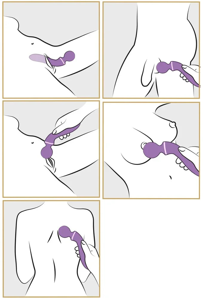 Massager „Duo Wand Massage-Her“ aus Silikon – 19,5 cm (lila)