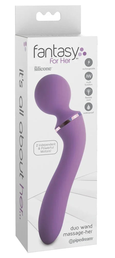 Massager „Duo Wand Massage-Her“ aus Silikon – 19,5 cm (lila)