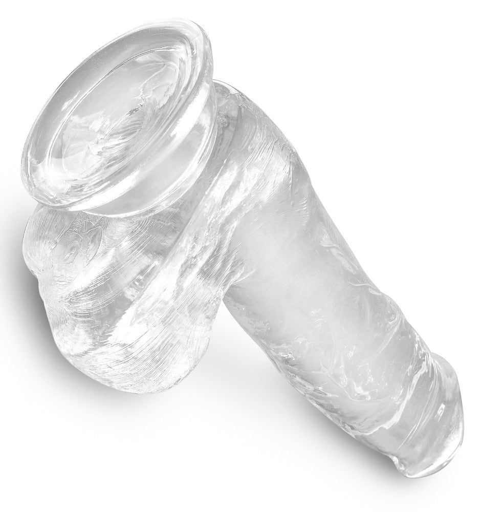 Naturdildo „Cock with Balls 6‘‘“ – mit Hoden 17,8 cm (transparent)