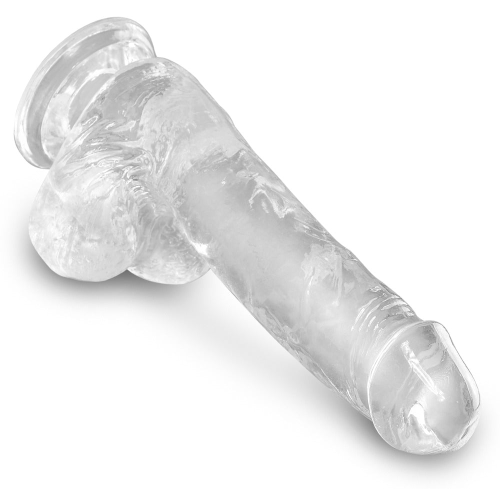Naturdildo „Cock with Balls 6‘‘“ – mit Hoden 17,8 cm (transparent)