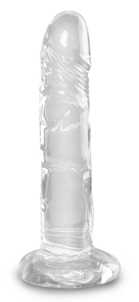 Transparenter Dildo mit texturierter Oberfläche und Saugnapf-Basis für das Liebesleben
