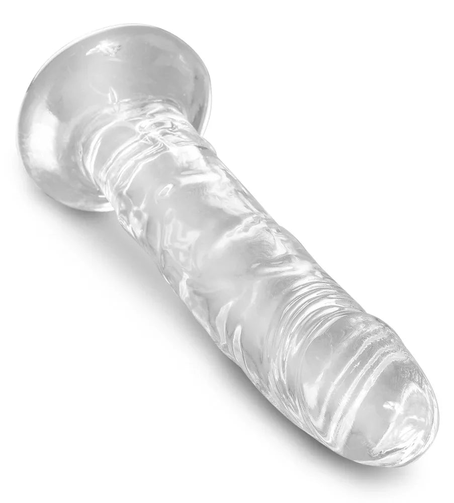 Transparenter Dildo mit welliger Oberfläche und Saugnapf für intime Momente