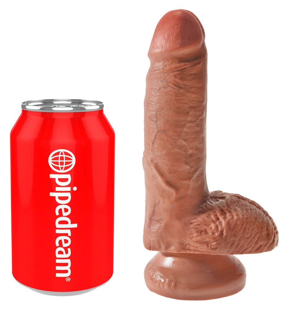 Realistischer Dildo mit Saugfuss "7" Cock with Balls" - 17.8 cm (braun)