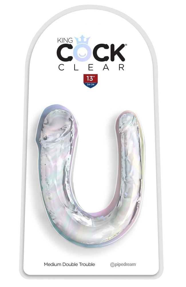 Doppeldildo "Double Trouble" - zweifache Stimulation 33 cm (transparent)