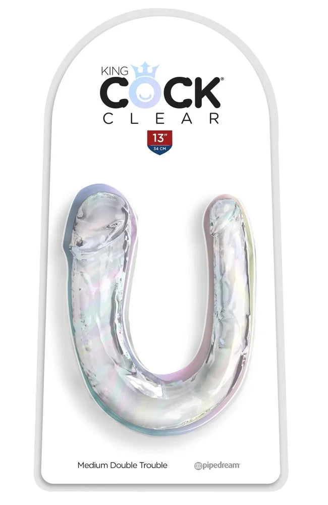 Doppeldildo "Double Trouble" - zweifache Stimulation 33 cm (transparent) - loveiu.ch