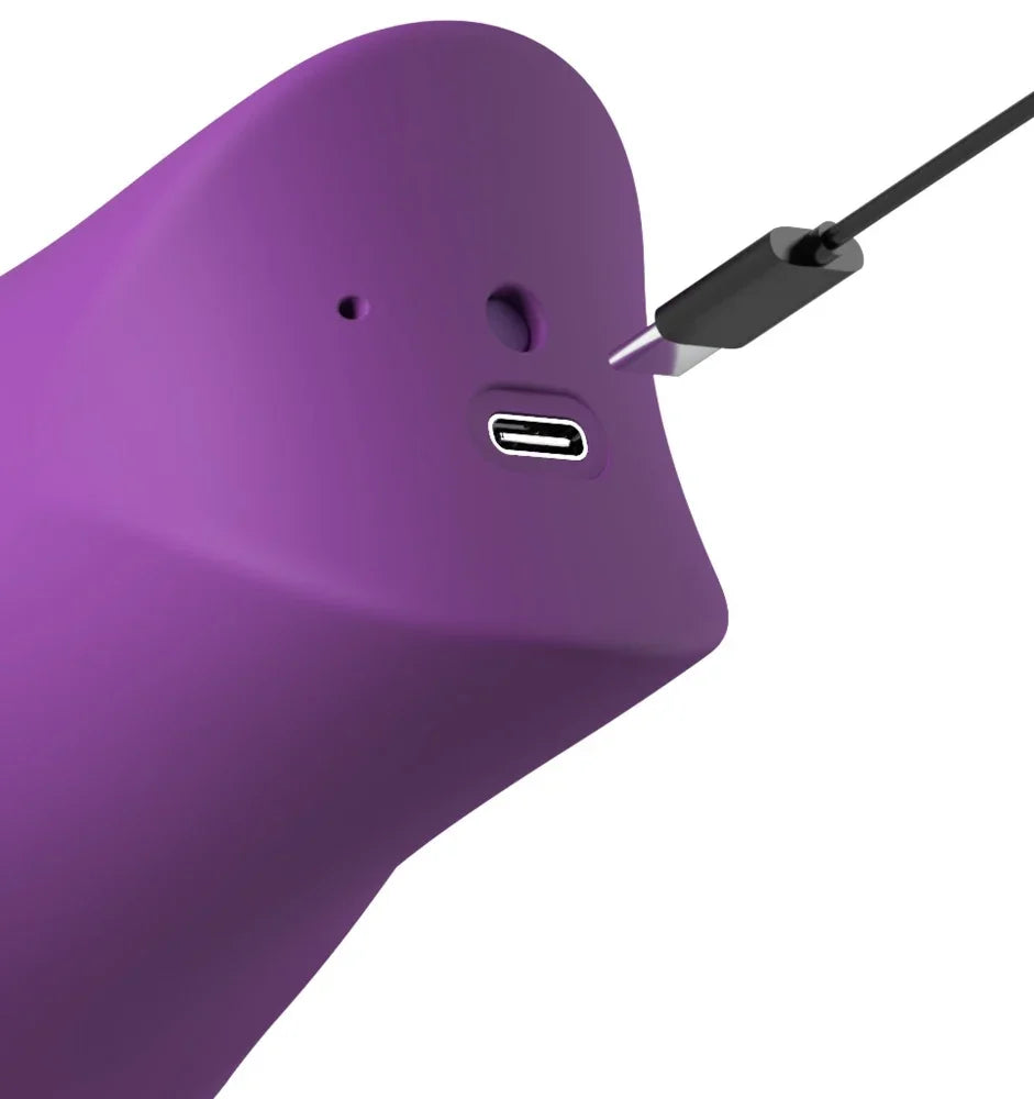 Lila Vibrator mit USB-Ladeanschluss, diskret aufladbar für das Liebesleben