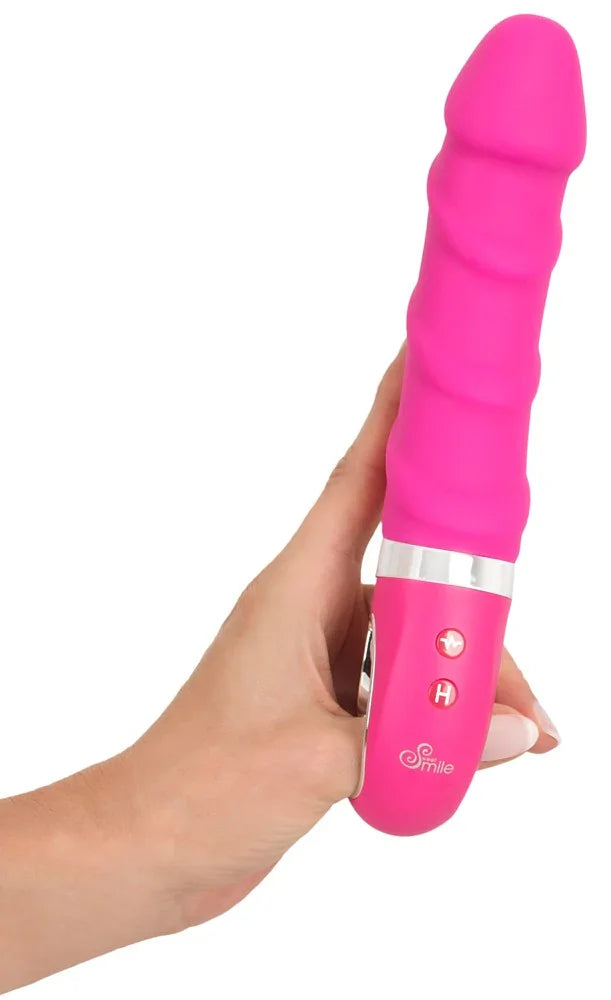 Vibrator „Warming Soft“ aus Liquid-Silikon mit Heizfunktion – 22,8 cm (Pink)