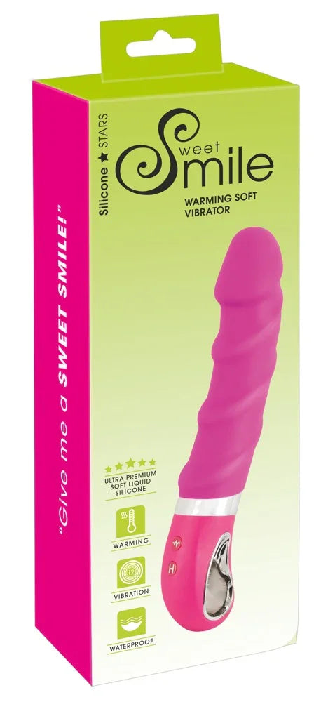 Vibrator „Warming Soft“ aus Liquid-Silikon mit Heizfunktion – 22,8 cm (Pink)