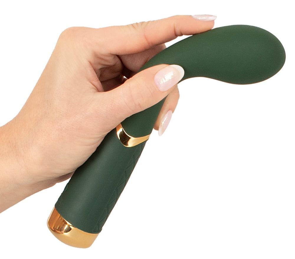Vibromasseur point G "Luxurious" en silicone - texture soft touch 19,5 cm (vert)