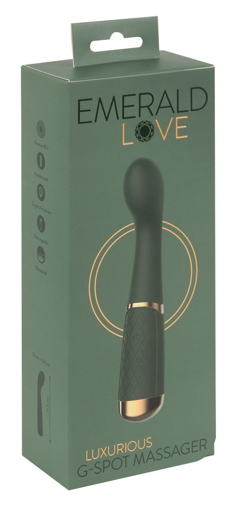 Vibromasseur point G "Luxurious" en silicone - texture soft touch 19,5 cm (vert)