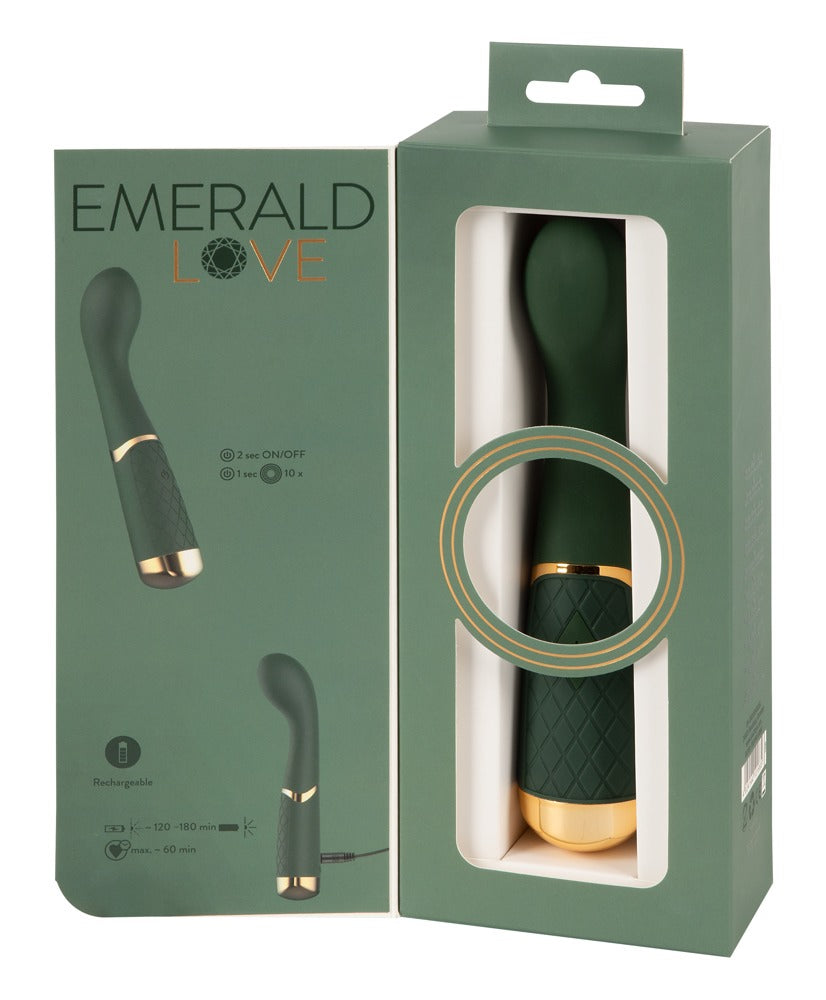 Vibromasseur point G "Luxurious" en silicone - texture soft touch 19,5 cm (vert)