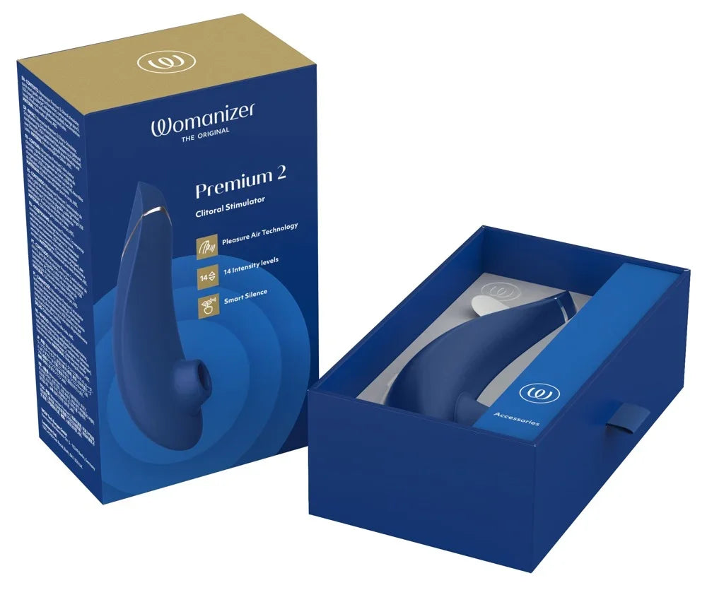 Womanizer Premium 2 Klitorissauger mit Luftdrucktechnik, 14 Intensitätsstufen, diskret verpackt