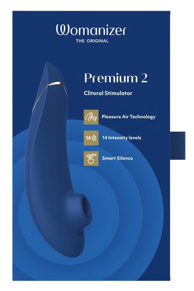 Womanizer Premium 2 Klitoralstimulator mit Luftdrucktechnik, 14 Intensitätsstufen, leise