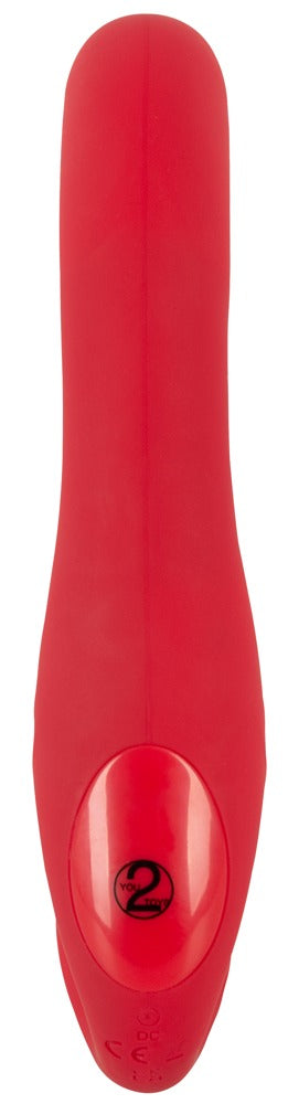 Vibromasseur « RC Strapless Strap-On 3 » en silicone - avec double vibrateur 19,1 cm (rouge)