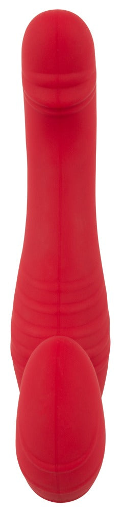 Vibromasseur « RC Strapless Strap-On 3 » en silicone - avec double vibrateur 19,1 cm (rouge)