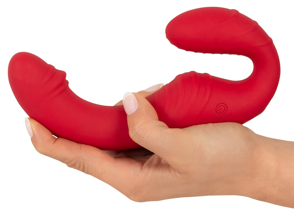 Vibromasseur « RC Strapless Strap-On 3 » en silicone - avec double vibrateur 19,1 cm (rouge)