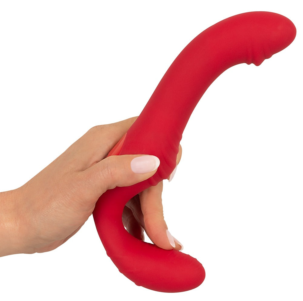 Vibromasseur « RC Strapless Strap-On 3 » en silicone - avec double vibrateur 19,1 cm (rouge)